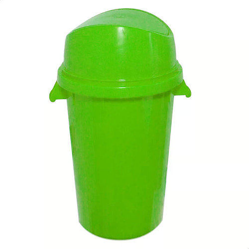 Cesto De Residuos Plástico Con Tapa Vaiven Y Asas 24 L Color Verde