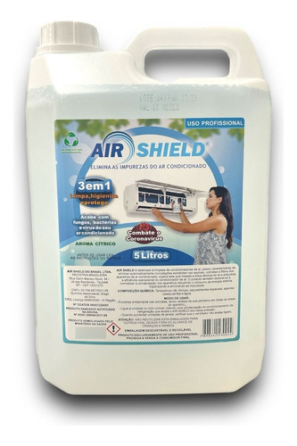 Air Shield Limpador E Bactericida Embalagem De 5l Galão