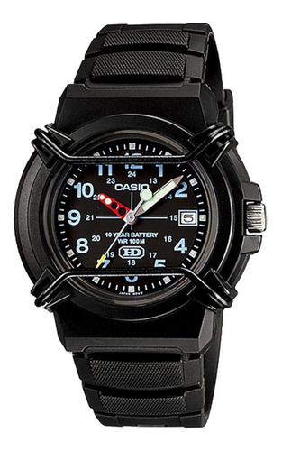 Reloj Hombre Casio Youth Hda-600b Fecha Sumergible Uso Rudo Color de la correa Negro Color del bisel Negro Color del fondo Negro