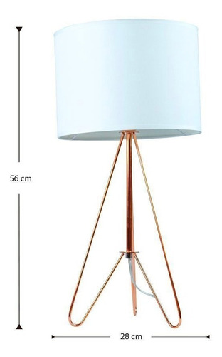 Lámpara De Mesa Cobre 50w E27 1 Luz Color de la estructura Dorado Color de la pantalla Blanco