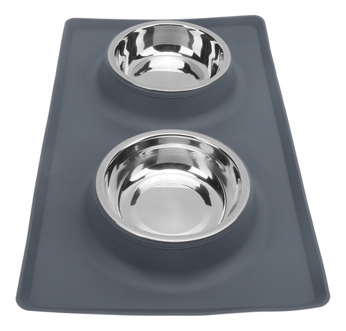 Foldable Dual Bowl Pet Silicone Antislip Water Dish Feeding