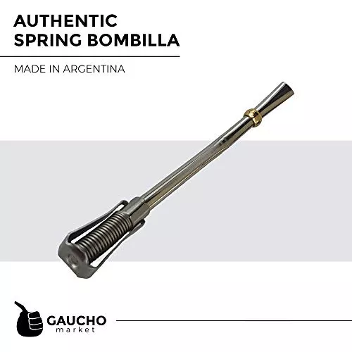 Gaucho-Market Stainless Steel Yerba Mate Spring Bombilla (Straw) Made In  Argentina, with bronze heat difusor. Unique disassembling spring system for