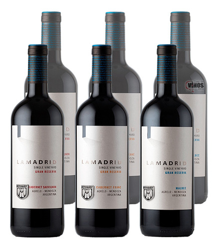 Vino Lamadrid Gran Reserva Combo Varietales Caja X6 Unidades