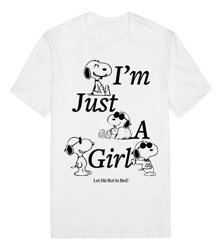 Playera Casual Snoopy I'm Just A Girl Para Dama