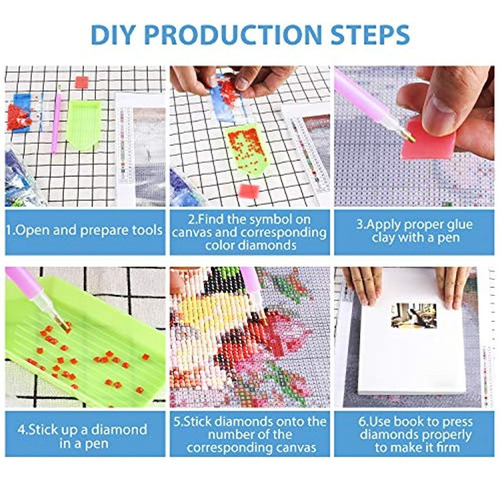Imagen 6 de 7 de Artes Y Artesanías Kit De Pintura De Diamante 5d Cuadrada