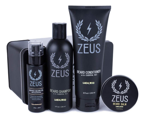 Zeus Kit De Cuidado Diario De La Barba  Lavado Natural Para