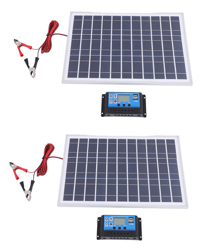 Cargador De Batería De Panel Solar De 2 X 30 W Y 12 V Y Cont