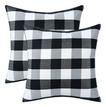 Comprar Vogol Fundas De Almohada A Cuadros En Blanco Y Negro, Fundas