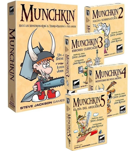 Munchkin Juego Cartas Con Todas Las Expansiones 2+3+4+5 Buro