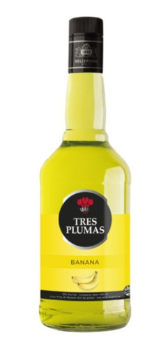 Licor Tres Plumas Banana 700ml Zetta Bebidas