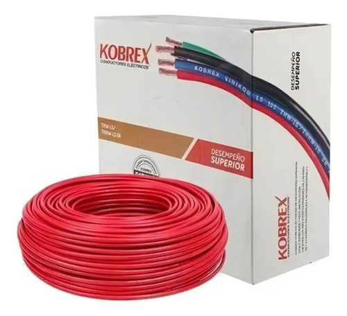 Cable Kobrex 100 Mts. Cal. 10 100% Cobre Thw-ls/thhw-ls Color de la cubierta Rojo