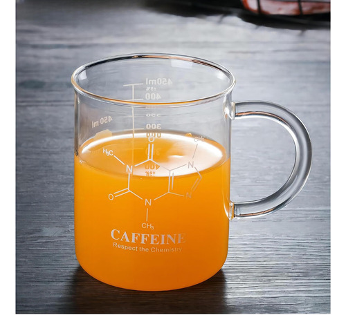 Taza De Café, Taza De Té De Vidrio Con Moléculas Químicas