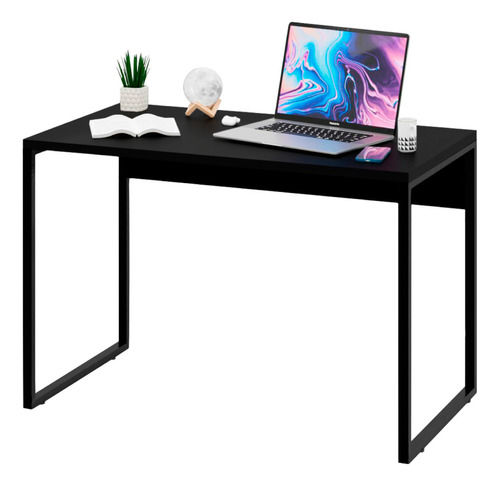 Escrivaninha Netmobil Mesa para escritorio industrial mdp de 100cm x 75cm x 60cm preto