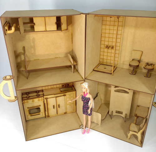 Casita Valija Barbarita + Muebles Barb
