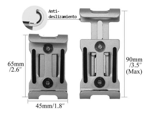 Imagen 5 de 7 de Soporte Celular Univeral Moto Bicicleta Monopatin Aluminio ®