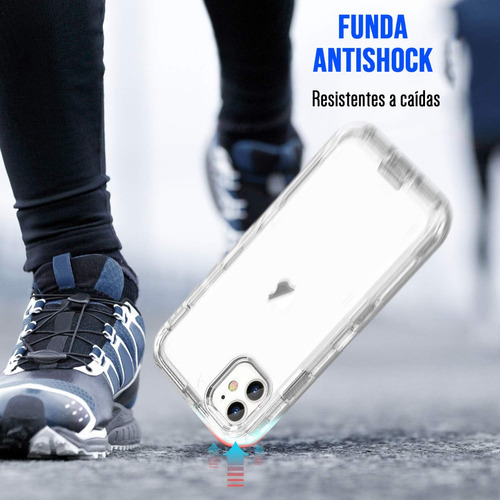 Funda Para iPhone 11 Esquinas Reforzadas Alto Impacto Antishock Transparente Elaborado De 3 Piezas