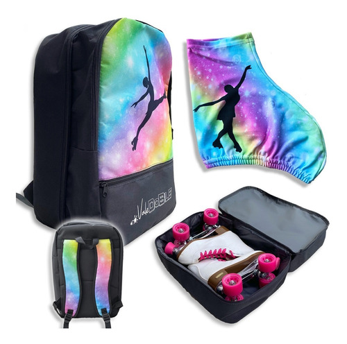 Mochila Patin Artistico Doble Compartimento + Cubre Patin