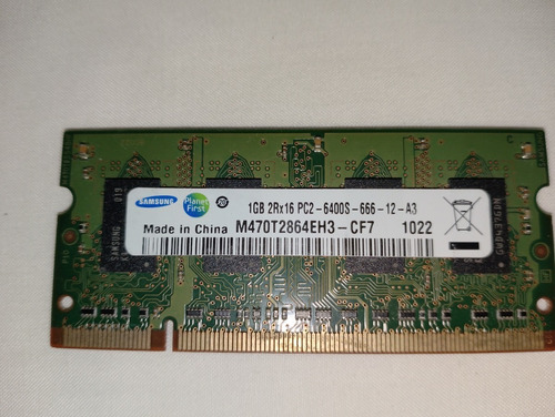 Memoria Ram Samsung Para Lapto 1gb 2rx16 Pc2 6400s-666
