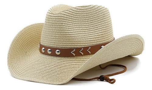 Sombrero De Paja Estilo West Cowboy Panamas Uv Pr Para H [u]