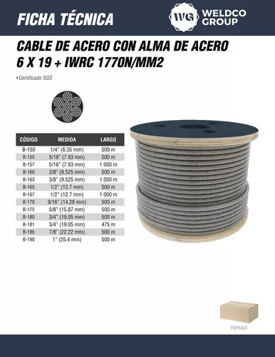 Cable 6X19 - Alma de acero - SemiFlexible - Induferro