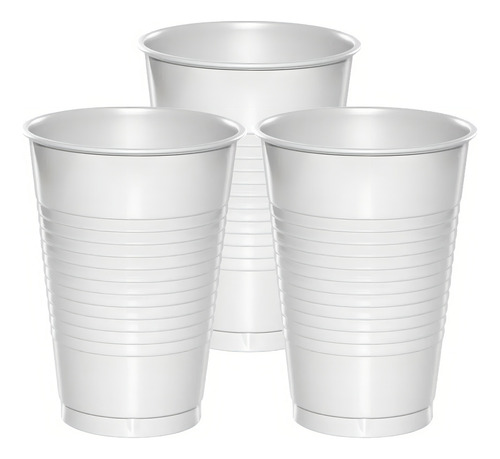 Vaso De Plástico Desechable Amscan 20 Piezas Color Blanco