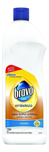 Cera líquida incolor Brilho Prático para pisos 750ml Bravo