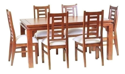 Comedor Leyda 6 Sillas Perla Raulí / Muebles América