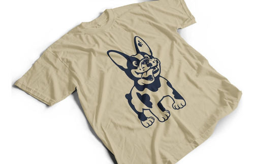 Camiseta Algodón Para Adulto Estampado Perro Bulldog Francés