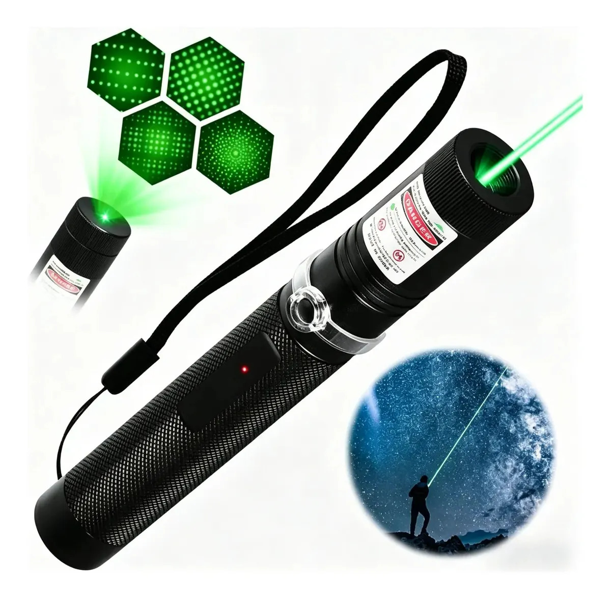 Puntero Laser Verde Recargable Usb Alcance 50km Profesional Portátil