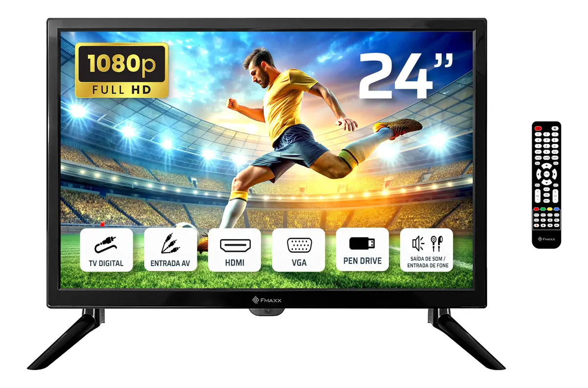 Tv-Monitor Fmaxx Ft24'' Led Full HD Cor Preto
