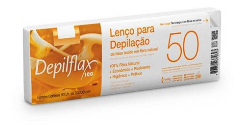 Lenço P/ Depilação Fibras Naturais Depilflax - 50 Folhas