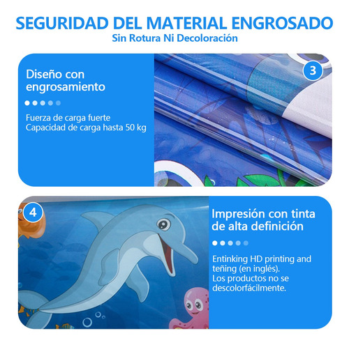Cojín Agua Inflable Tapete Para Bebe Estimulacion Temprana Azul