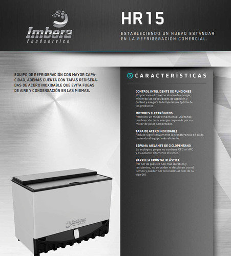 Refrigerador Bajo Barra Imbera Hr-15 Pies Cervecero 1 Tapa