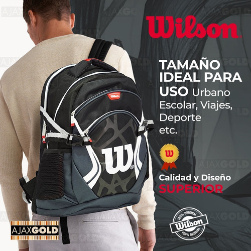 Imagen 5 de 9 de Mochila Wilson Open Urbana Deportes Escolar Porta Notebook