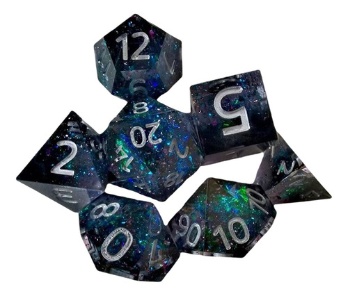 Juego De Dados Poliédricos De Resina De 7 Piezas D4 ~ D20