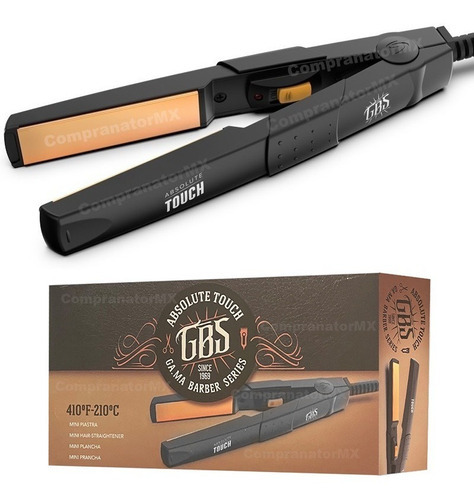 Mini Plancha Alaciadora Barba Cabello Pelo Placas Cerámica Color Negro