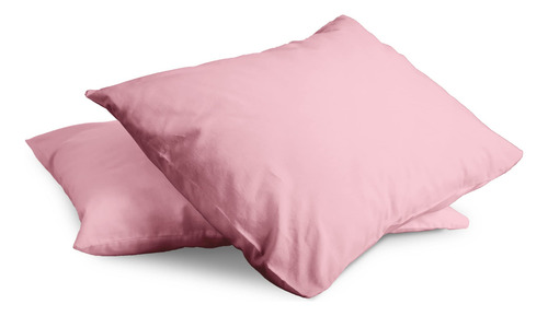 Funda De Almohada Rosa De Algodón 100% Transpirable Y Suave