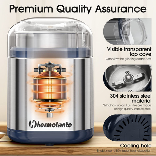 Molinillo De Especias 200w Hierbas Acero Inoxidable Compacto