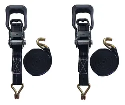 Comprar Par Cinta Catraca nautica larga reforçada 35mm x 6 Metros suporta 1500 kg com gancho J fita cor preto uso em caminhões pick-ups caminhonetes lanchas jet-ski caiaques e amarrações em geral no Mercado Livre