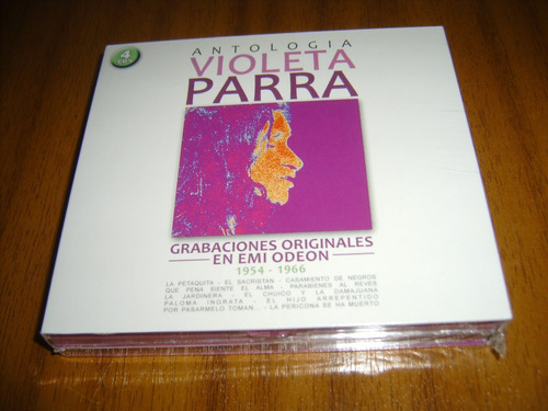 Box Cd Violeta Parra / Antologia (nuevo Y Sellado) 4 Cds