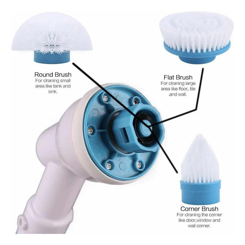 Cepillo De Limpieza Eléctrico, Inalámbrico, Recargable Baño