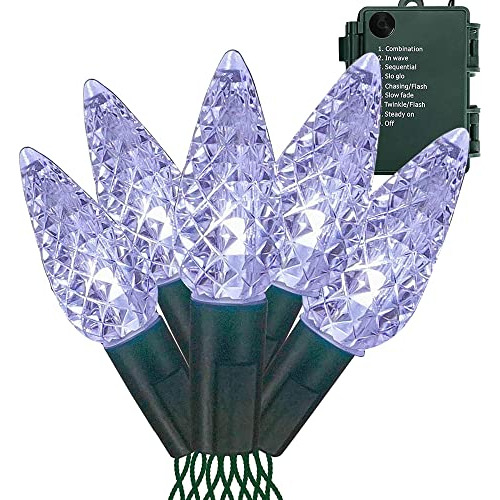 C6 Battery Operated Christmas Lights, 50 Led 17ft Chris...