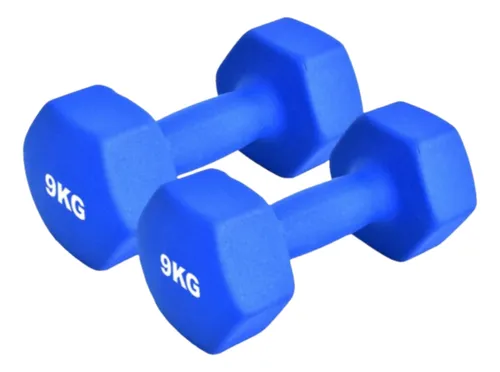 comprar Mancuernas De Vinil Pesas Ejercicio Hexagonales 9kg