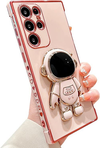 Funda Luxury Astronauta Para Galaxy S22 Ultra Rosa