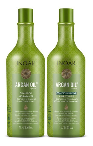  Kit Shampoo + Condicionador Inoar Argan Oil 1lt Nutri+hidrat