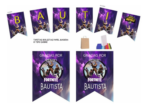 Kit Imprimible Fortnite Cumpleaños Juego Fornite Personali