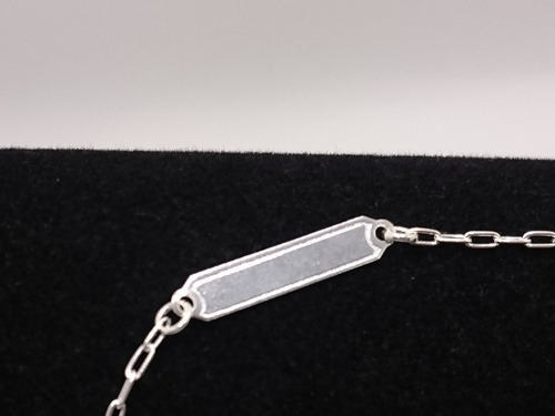 Pulseira Chapa Infantil Prata 925 Cx Presente Vermelha