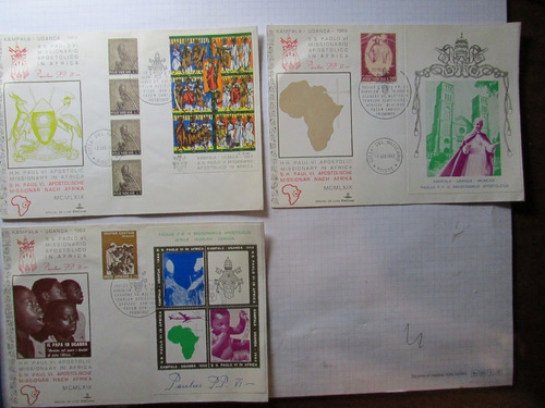 Vaticano Lote Fdc Sobres Primer Dia Emision 1989 Uganda H1