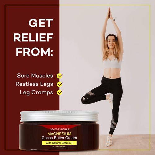 Crema De Magnesio Natural Para Calmar El Dolor, Calambres En
