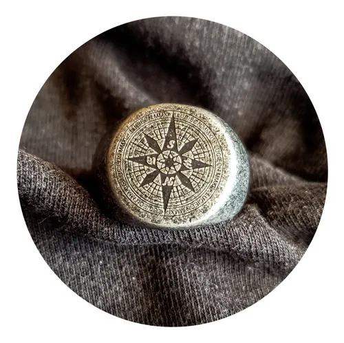 Anillo Br jula Vikinga Acero Inoxidable Hombre Moda 2020